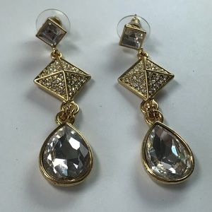 R.J. Graziano—Gold Pyramid Dangle Earrings